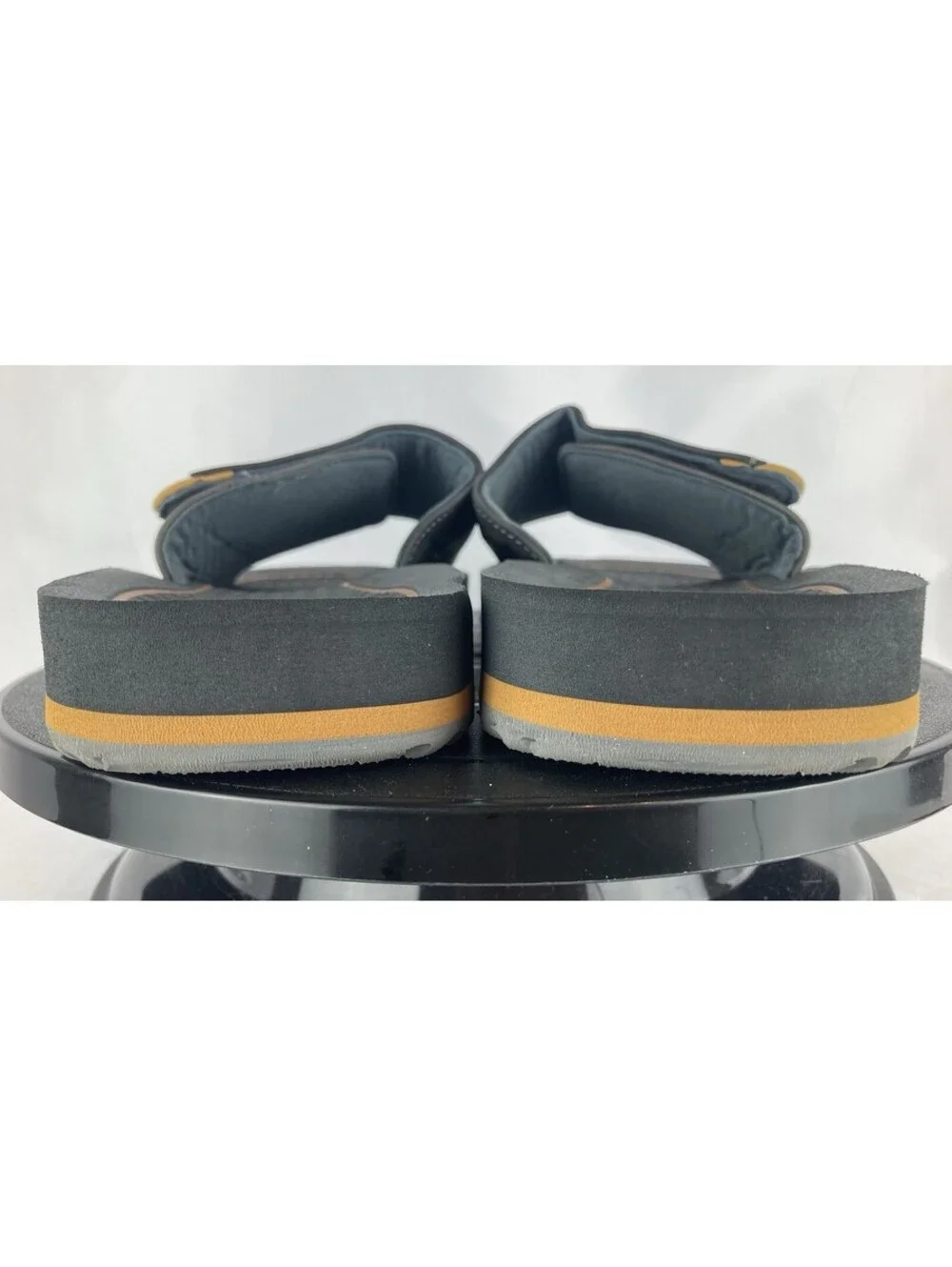 Men’s Size 8 ⁠Cobian Slide Sandals Dark Grey Tan Adjustable Cushion Salt Light